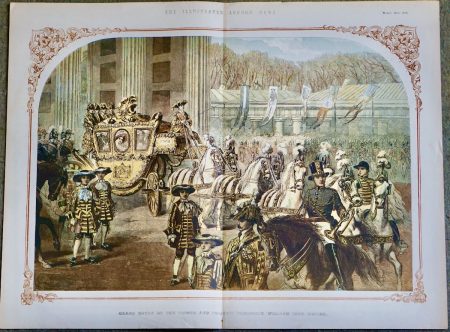 Antique Print, Grand Entry of the Prince into Berlin, 1858