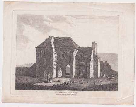 Antique Engraving Print, St. Martin's Priory, Kent, 1784