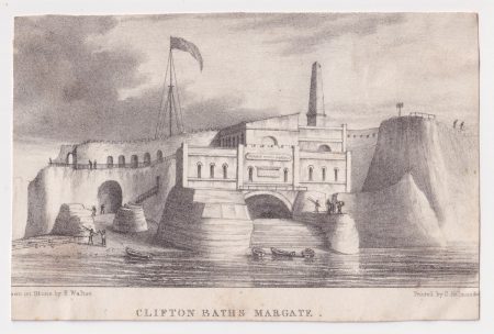 Antique Engraving Print, Clifton Baths Margate, 1830