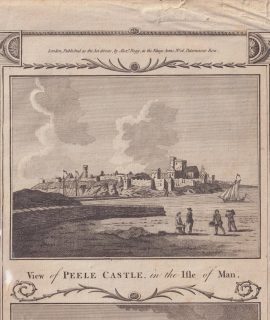 Antique Engraving Print, View of Peele Castle, in the Isle of Man, 1790