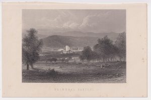 Antique Engraving Print, Balmoral Castle, 1840