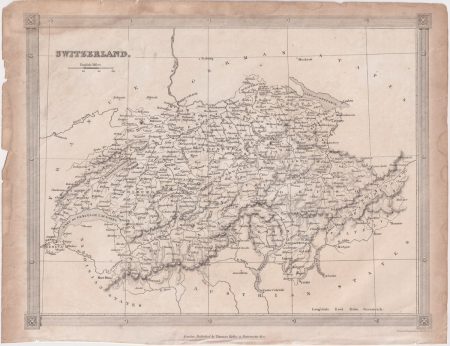 Antique Map, Switzerland, 1809