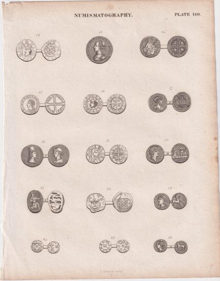 Antique Print, Numismatography, 1830