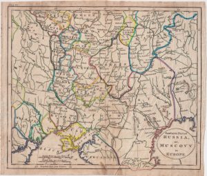 Antique Map, Southern Part of Russia or Muscovy in Europe, 1793