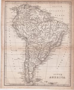 Antique Map, South America, 1826
