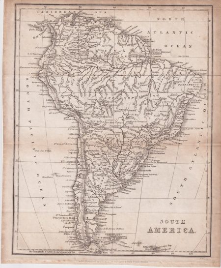 Antique Map, South America, 1826