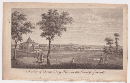 Antique Engraving Print, A view of Foots-Cray Place, Kent, 1776