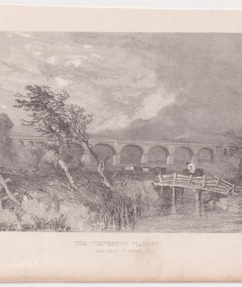 Antique Print, The Volverton Viaduct, 1840