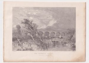 Antique Print, The Volverton Viaduct, 1840