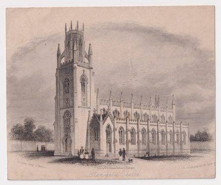 Antique Engraving Print, Ramsgate Church, 1830