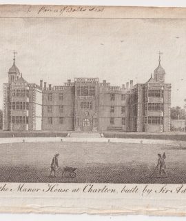 Antique Engraving Print, A view of the Manor House at Charlton, 1790