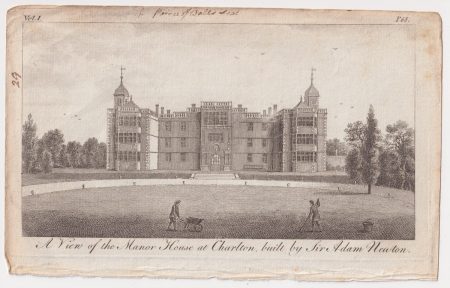 Antique Engraving Print, A view of the Manor House at Charlton, 1790