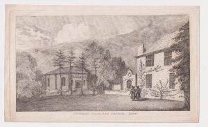 Antique Engraving Print, Otterden Place, and Church, Kent, 1832