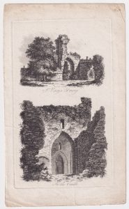 Antique Engraving Print, St. Mary's Priory; In the Castle, 1790