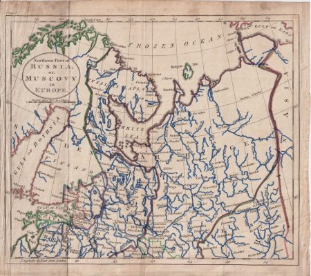 Antique Map, Northern Part of Russia or Muscovy, 1790