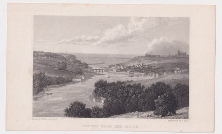 Antique Engraving Print, Whitby from the South, 1834