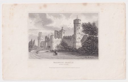 Antique Engraving Print, Warwick Castle, 1840