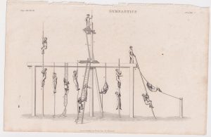 Antique Engraving Print, Gymnastics, 1802