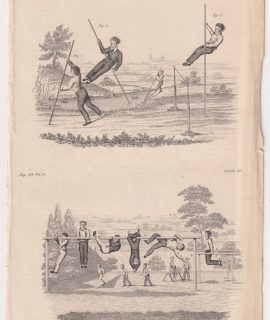 Antique Print, Gymnastics, 1802