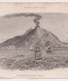 Antique Engraving Print, Mount Vesuvius, 1802