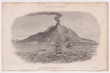 Antique Engraving Print, Mount Vesuvius, 1802