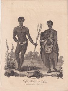 Antique Engraving Print, Caffres Aborigines of Caffraria, 1800