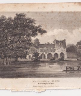 Antique Engraving Print, Medmenham Abbey, 1802