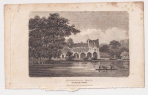 Antique Engraving Print, Medmenham Abbey, 1802