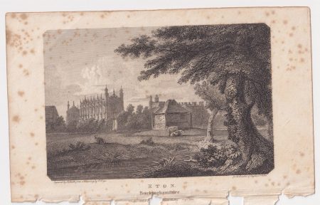 Antique Engraving Print, Eton, Buckinghamshire, 1801