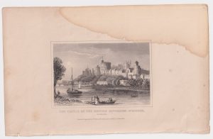 Antique Engraving Print, The Castle of the British Sovereign, Windsor, 1830