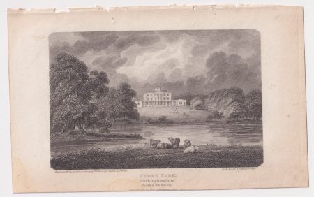 Antique Engraving Print, Stoke Park, Buckinghamshire, 1802