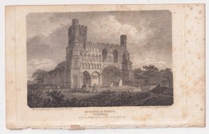 Antique Engraving Print, Dunstable Priory, 1801