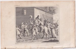 Antique Engraving Print, The hunchback, 1798