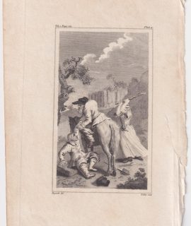 Antique Engraving Print, The Hunchback, 1798