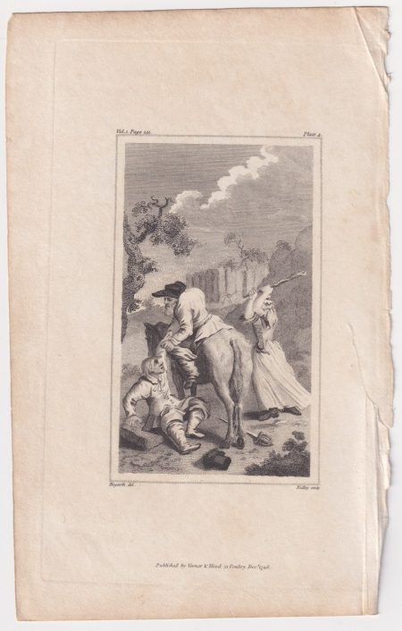 Antique Engraving Print, The Hunchback, 1798