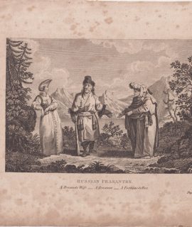 Antique Engraving Print, Russian Peasantry, 1770