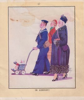 Vintage Print, In Convoy! 1909