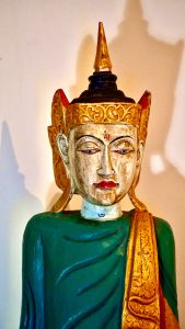 Vintage Tibetan Handcarved Temple Sculpture of the Standing Buddha