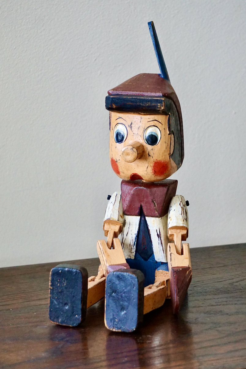 Pinocchio Puppet Hand Crafted Sitting Pinocchio 