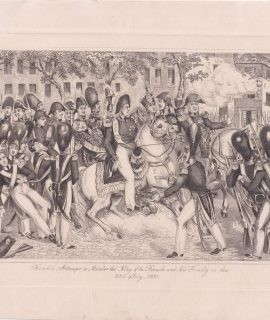 Antique Engraving Print, Murder the King of the French and his Family, 1840