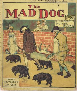 Antique Print, The Mad Dog, 1890