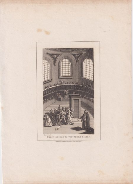 Antique Engraving Print, Frontispiece to the Terrae Filius, 1808