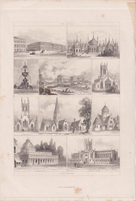 Antique Print, Cheltenham, 1850