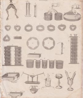Antique Engraving Print, Galvanism, 1815