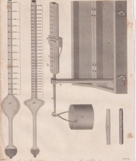 Antique Engraving Print, Aerometer, 1816