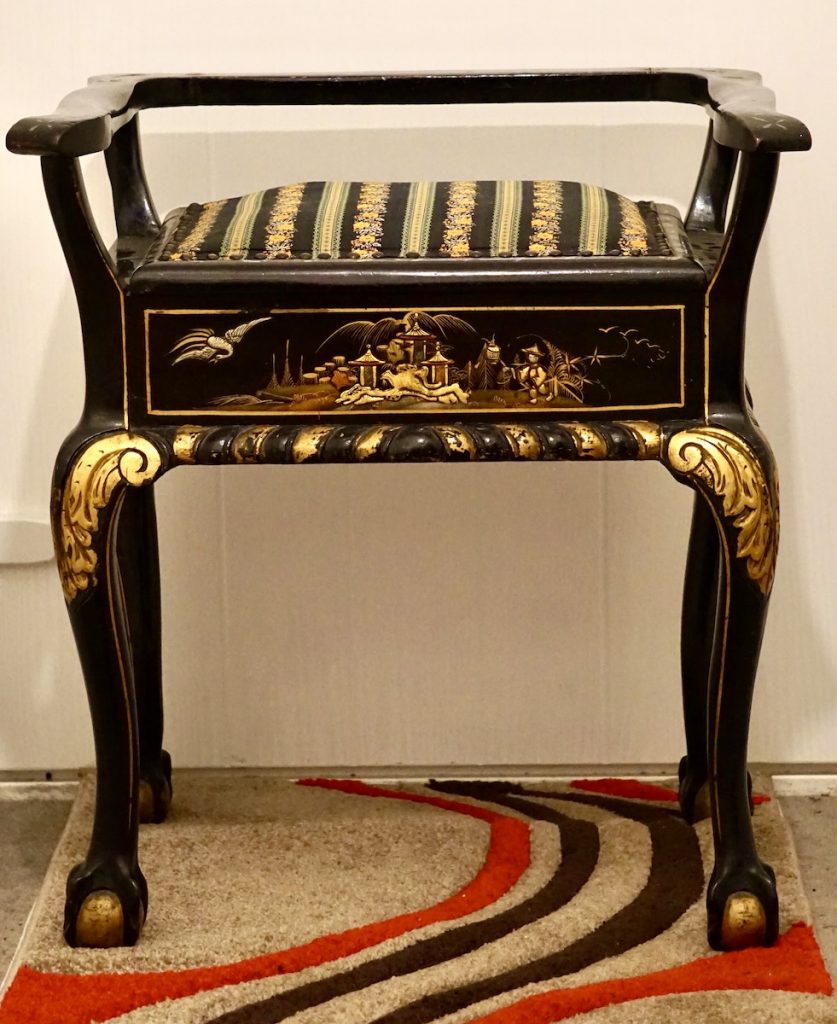 Antique Chinoiserie Piano Stool, 1880