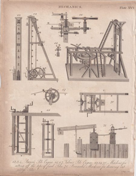 Antique Engraving Print, Buncés, Piles, 1816