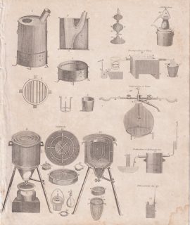 Antique Engraving Print, Chemistry, 1809
