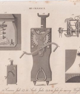 Antique Engraving Print, Jacks, Mechanics, 1816