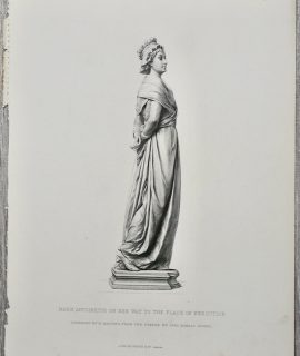 Antique Engraving Print, Marie Antoinette on her way to the place of execution, 1878